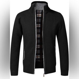 Amazon Black and Gray Men's Cardigan Sweater
